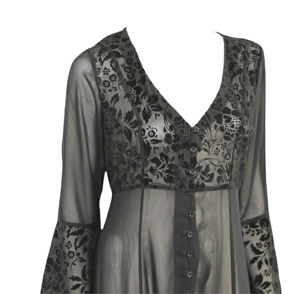 Band of gypsies black sheer bell sleeve maxi dress size Large